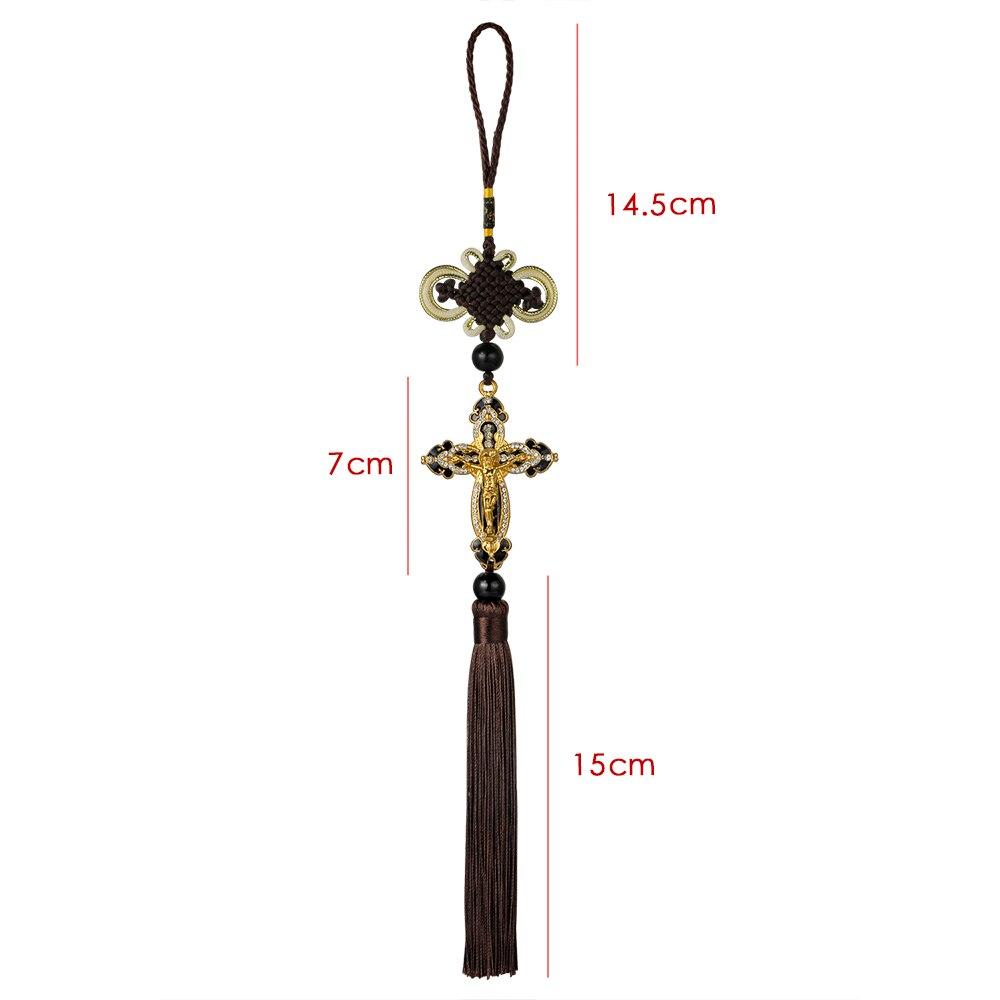 Metal Diamond Cross Jesus Christian Religious Car Pendant  Car Rearview Mirror Ornaments Hanging Auto Car Styling Accessories