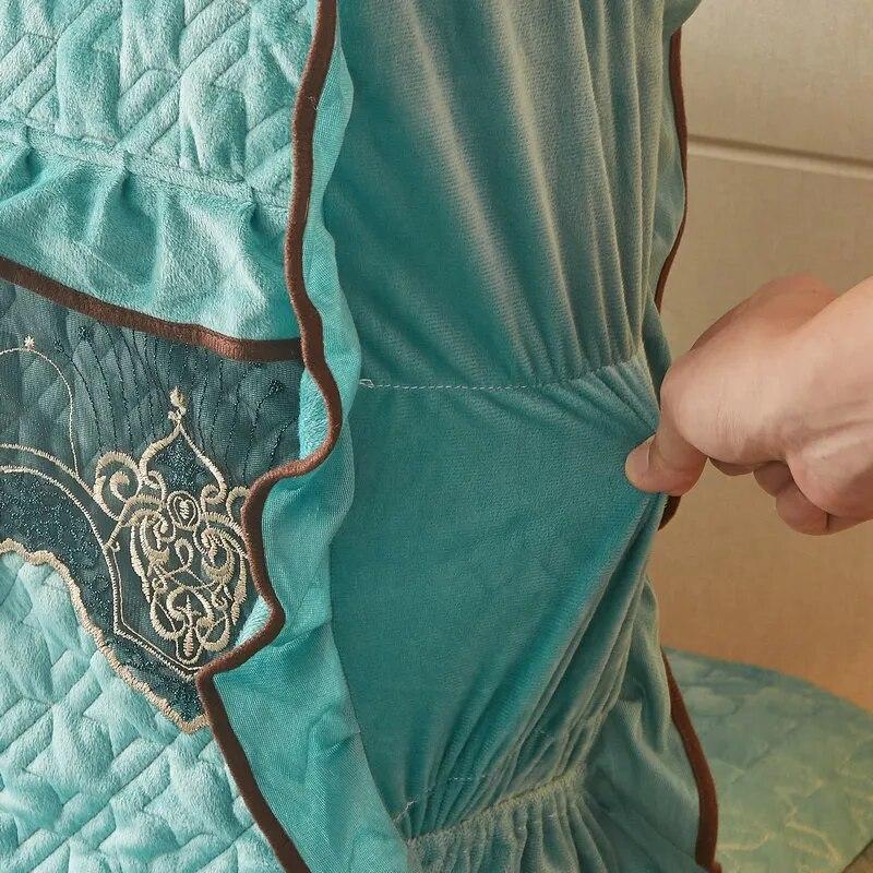 Кружевные чехлы на изголовье кровати, плюшевые бархатные двойные стеганые чехлы Queen King, защита от столкновений, полное покрытие, защита спины с карманом