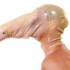 Latex Hood with Spoof Feet Sleeve Rubber Mask Fetish BDSM Catsuit Party Cosplay