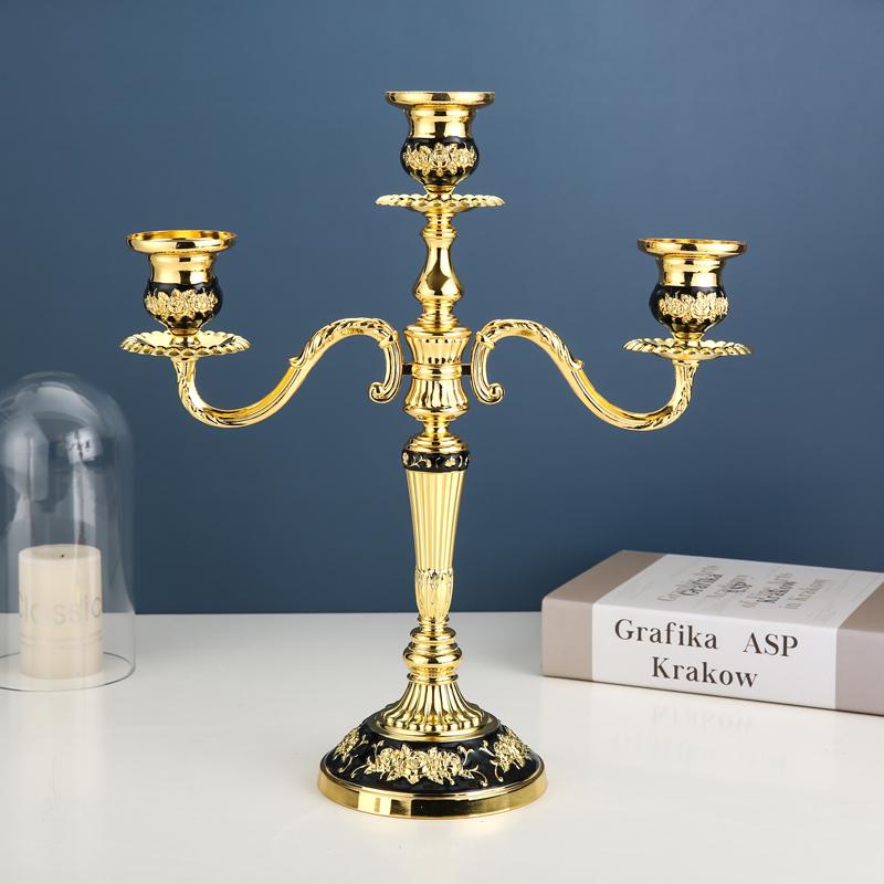 European Candle Holder Decoration for Home Use, Hotel bar Desktop Decoration, Metal Candle Stand, Candlelight Dinner Decoration