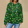 Женская повседневная мода рождественский принт длинный рукав пуловер толстовки с капюшоном свитшоты