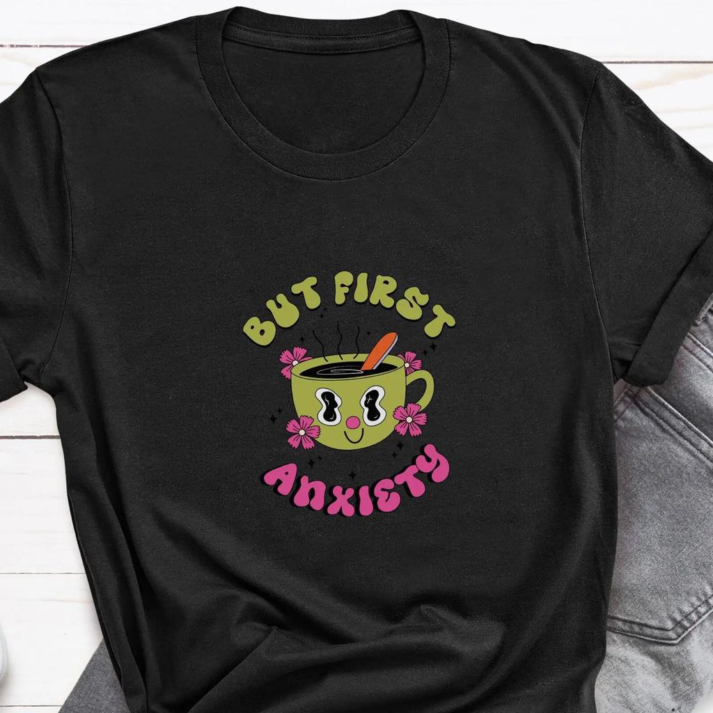 Anxiety T Shirt Unisextal Health Awareness Adhd Autism Vintage Soft Top For Everyday Wear Designer Clothes Slightly