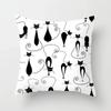 Lovely Cartoon Black Cat Cushion Cover Pillow Cover Sofa Car Home Decoration Room Decoration 45*45cm