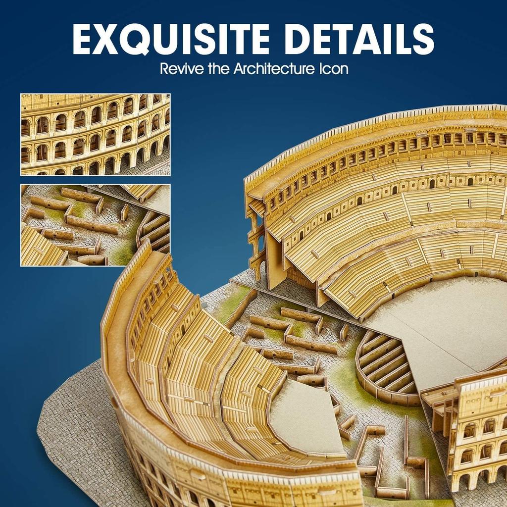 ASSYME Cubic Fan 3D Puzzle Craft Kit No Glue or Tools Required Colosseum DS0976h - -