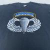Винтажная рубашка Airborne Мужская M/L Черная Крылья Десантника Военная США 90-е Футболка