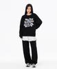 MOZMOZ Social V Graphic Oversized Sweatshirt Black