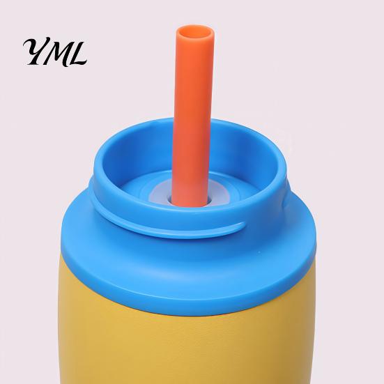 Double Wall Insulated Container Dual Drinking Cup, with Straw And Direct Sip Lid, Portable Drinkware for Camping Durable Stainless Steel Vacuum Travel