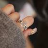 White Chalcedony Jade Ring - Versatile, Light Luxury, Ice-Type Fashion Accessory