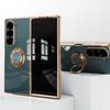 For Samsung Galaxy Z Fold6 5G Case Precise Cutouts 6D Electroplating TPU Phone Cover with Ring Holder