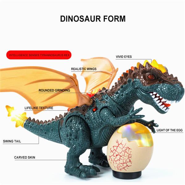 Электрические детские прогулочные фигурки динозавров T-Rex, игрушки со световыми звуковыми подарками 