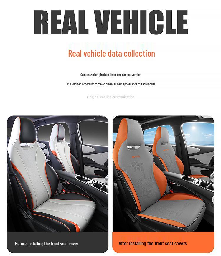 BYD Dolphin All-Season Suede Car Seat Cushion - Half-Wrap Waist Support Fashion Interior Pad
