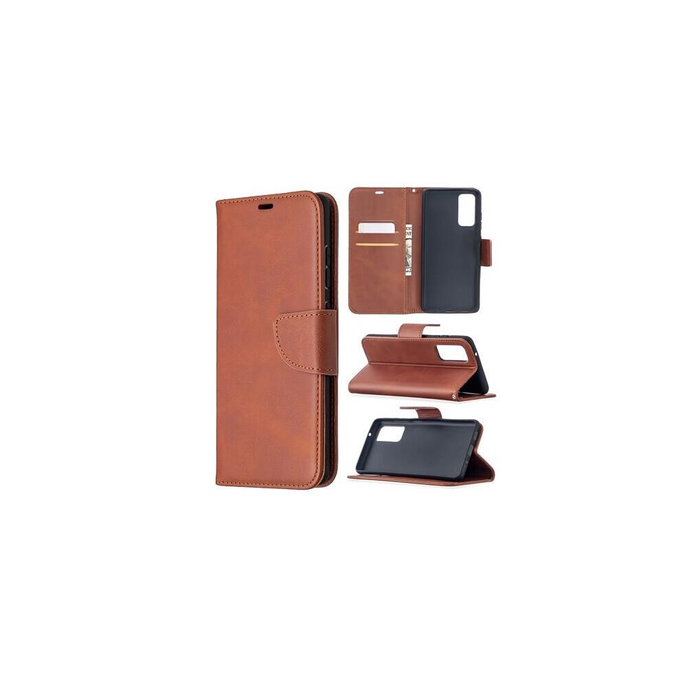 (Brown) For Samsung S21 5G Wallet Case PU Leather Wallet Flip Phone Case
