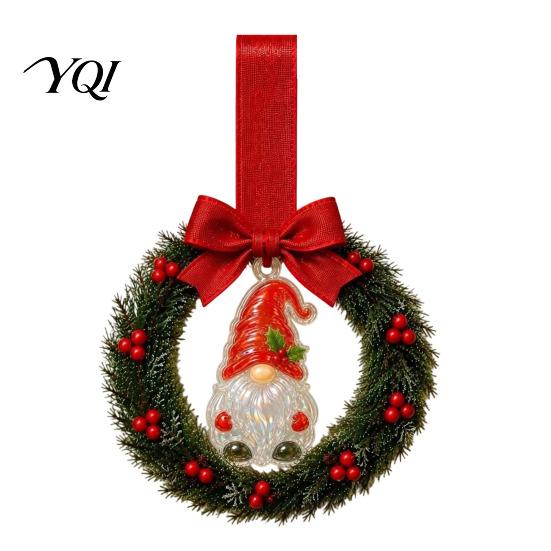 Versatile Seasonal Hanging Wreath Mini Christmas Door Handle Decoration, Gingerbread/Angel/Bell/Snowman Artificial Pine Winter Festive Gift