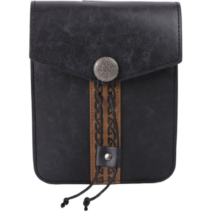 Стимпанк Средневековый Панк Стиль Сумки на Пояс для Мужчин ПУ Кожаный Кошелек для Монет Подвесной Поясная Сумка на Пояс Сумка на Бедро со Шнурком Косплей