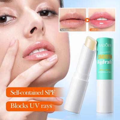 SADOER SPF 15+ Солнцезащитный бальзам для губ Солнцезащитный блок Увлажняющий Уменьшающий морщинки Питательный Увлажняющий Помада для губ Уход за кожей губ