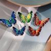 Simple Inlaid Fashion Drop Oil Color Butterfly Brooch Femininity Pin Jacket Crystal Corsage