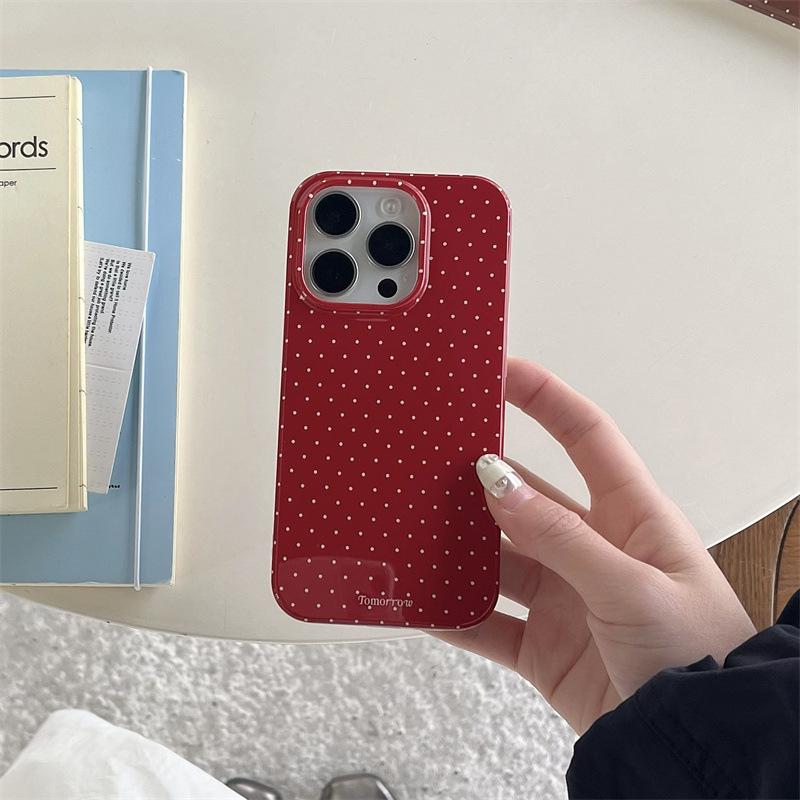 Чехол для iPhone 17/16 Pro Max/15/14: Корейский 3D-бант в горошек с жемчугом для женщин