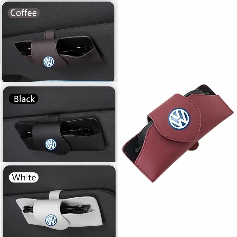 T23-·1pcs New Car Sun Visor Glasses Clip Sunglasses Protect Accessories For VW Volkswagen Golf Polo Passat Touran Jetta