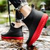 Rain Shoes Men's Shoes Short Tube Outer Wear Fashion Casual Water Shoes Student Men's Soil Rain Boots Water Boots Non-slip Waterproof Wear-resistan