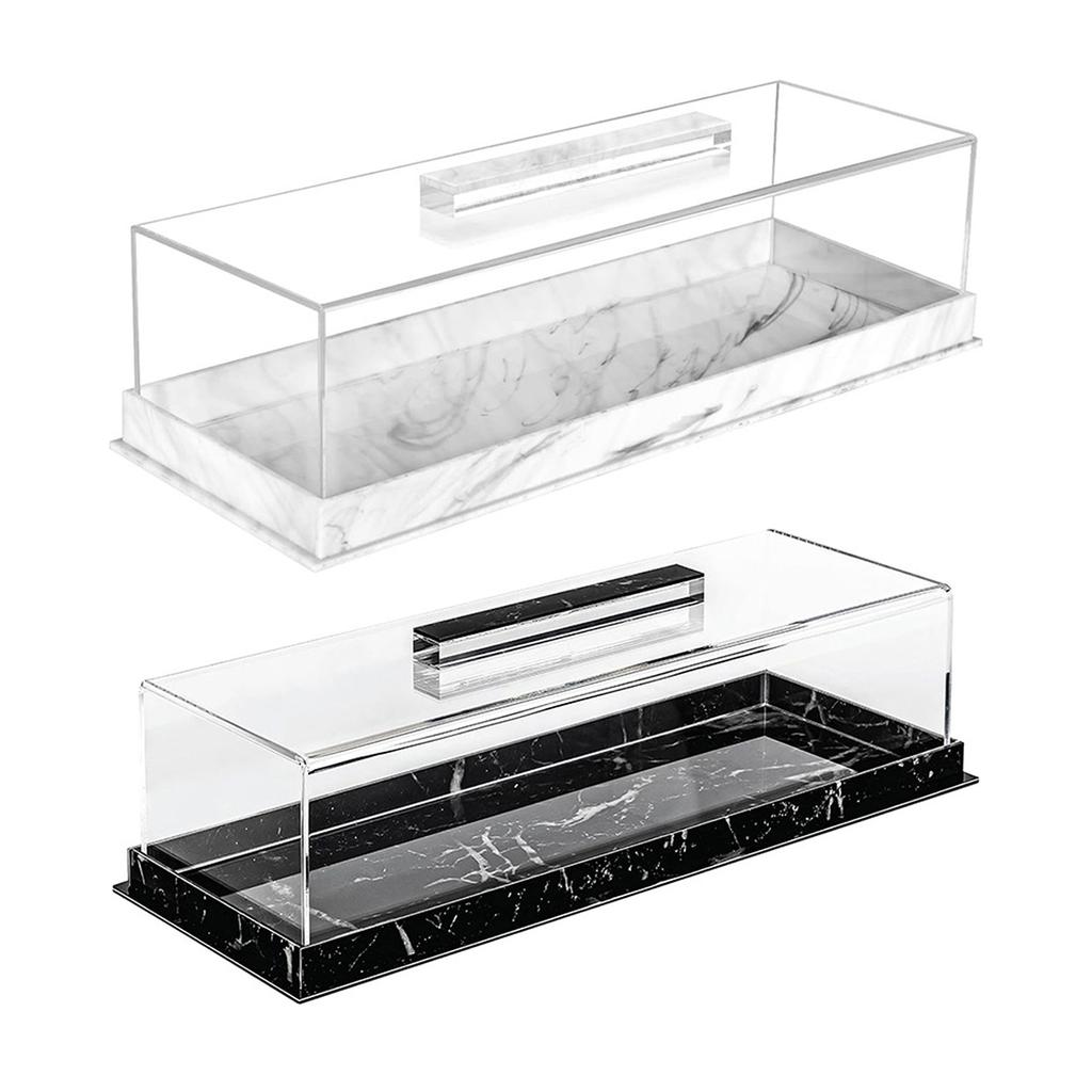 Rectangular Cake Tray Display Box with Clear Lid Acrylic Cake Holder Dustproof Cake Stand Suitable for Cake and Dessert