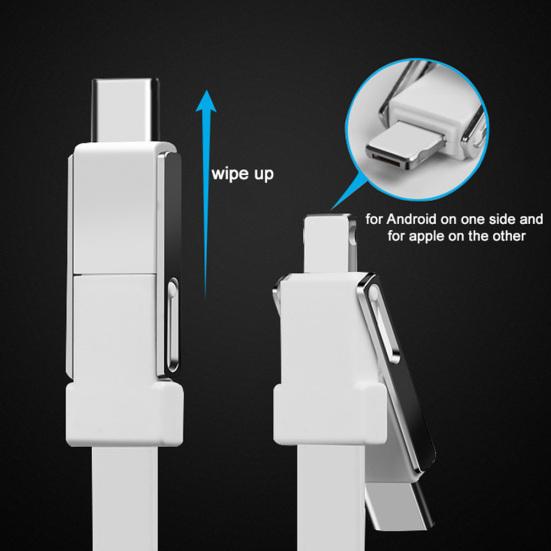 Магнитный брелок 3 в 1, кабель для зарядки данных Micro USB Type-C для iPhone Android