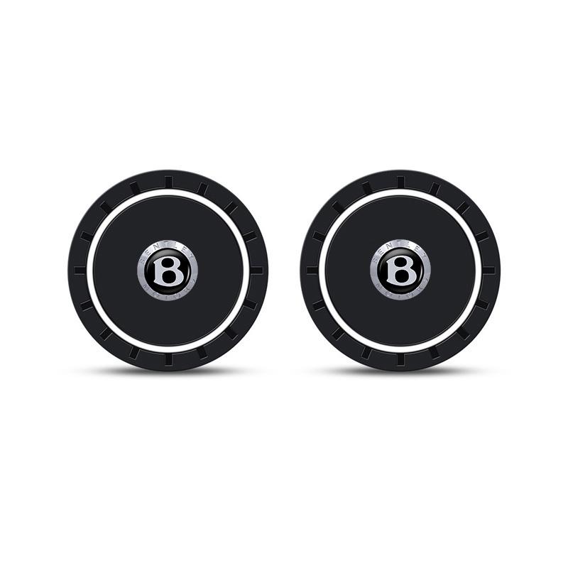 2Pcs Car Coaster Silicone Water Cup Pad Anti-Slip Mat for New Bentley Flying Hurtling Spur Continental GT Bentayga Mulsanne Logo GH4