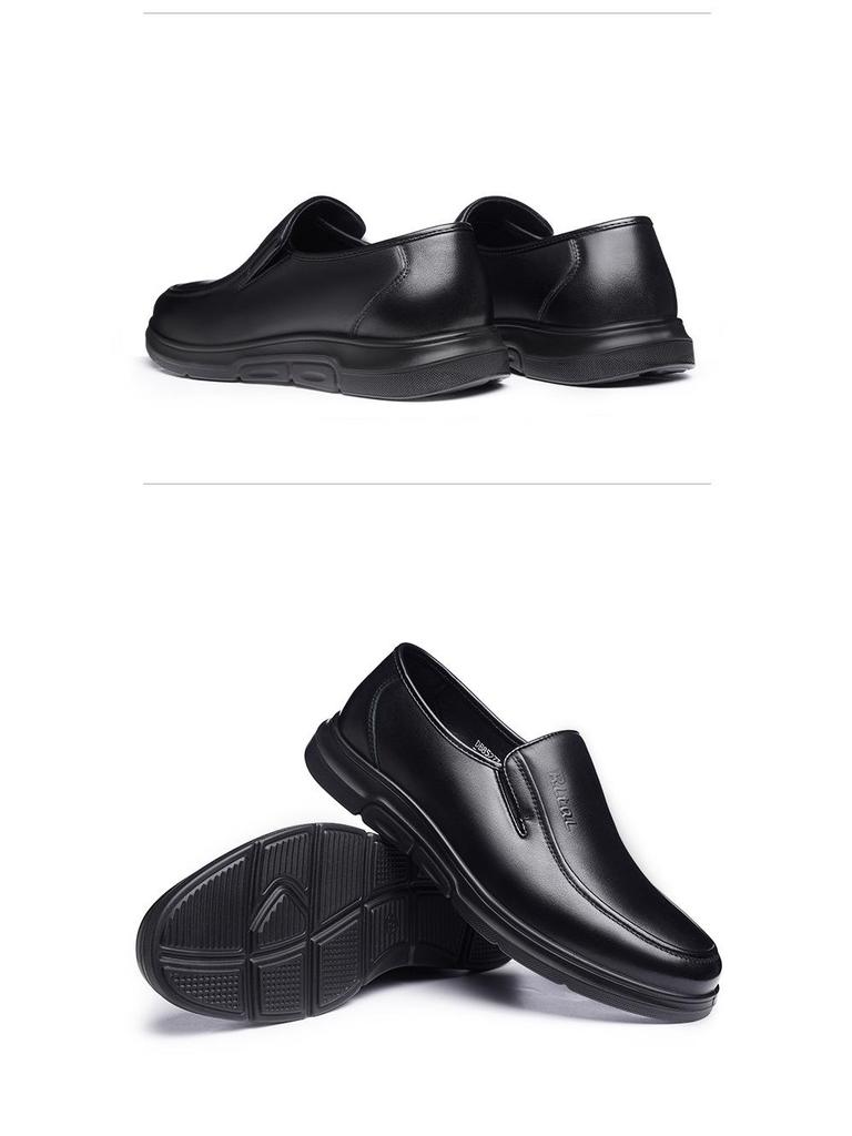 Мужские нескользящие водонепроницаемые рабочие туфли из натуральной кожи - мягкая подошва, износостойкая повседневная обувь 85273