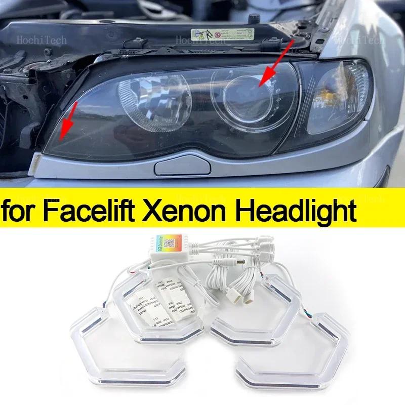 for BMW 3 series E46 sedan 1999-2005 RGB Multi-colored App control M4 Style LED Headlight Angel Eyes Bulb Ring Lamp