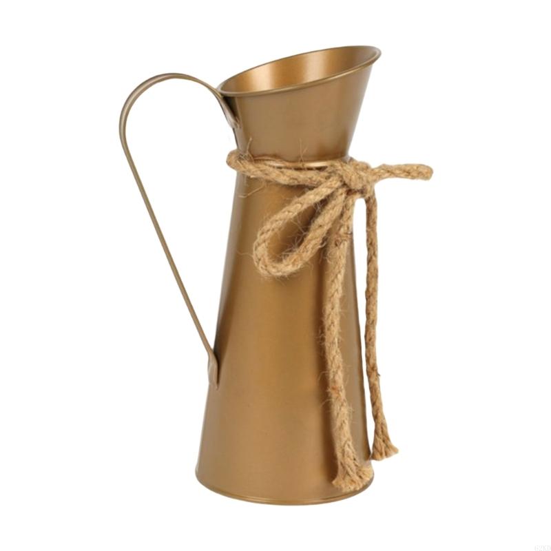 62KD Винтажные металлические кувшины-вазы Потертые железные подставки для цветов Фермерские дома Декор стола