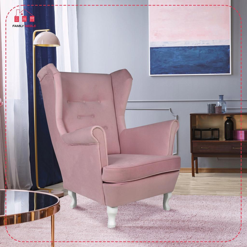 Diana Scandinavian Family Furniture Wing Chair Turquoise Dark Blue