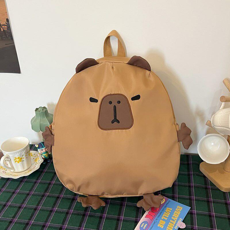 Школьная сумка Capibala Plush Capybara Bag Повседневная универсальная меховая сумка Рюкзак большой вместимости Школьная сумка Mochila