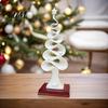 Sophisticated Home Office Art Abstract Christmas Tree Figurine, Artistic Spiral Sculpture, Modern Xmas Luxury Decor Statue for Desk Shelf Table