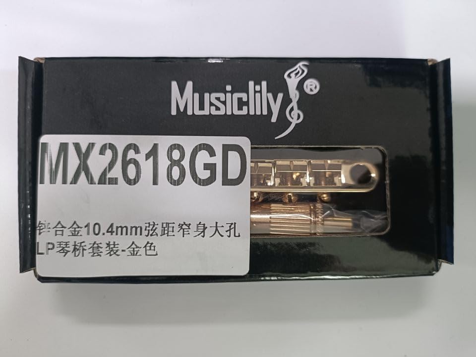 Бридж Musiclily Pro Tune-O-Matic 10,4 мм для электрогитар Epiphone Les Paul SG-Style, золото