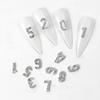 11pcs (1-9) Фиксированные Смешанные Серебряные Золотые Цифры Декорации для Маникюра Блестки 1D Сплав Аксессуар для Чехла Телефона DIY