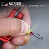 Gomexus Line Cutter Fishing Scissors SHARKBITE with Pin-On Reel Stainless Steel Nipper for 0.8PE to 80lb PE Line Red