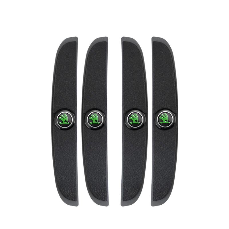 Car Sticker 4Pcs Rubber Anti Collision Strip Car Door Rearview Mirror Protector Stickers For Skoda Mk3 Yeti Kamiq Kodiaq Karoq O NL6