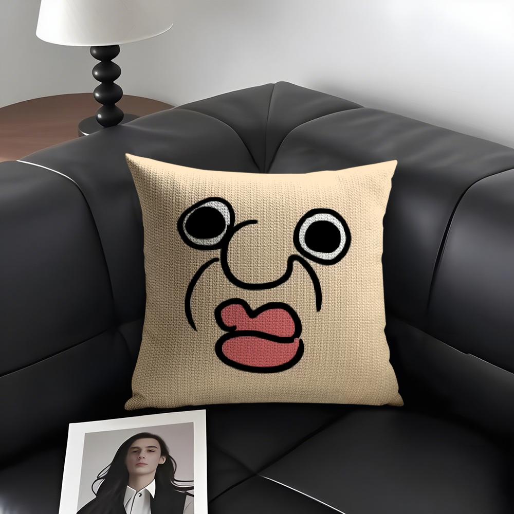 Funny Bbangbbangs Diary Cushion Cover Natural Linen Organic Fabric DoubleSided Printing Sofa Home Decor Gift Pillow Case