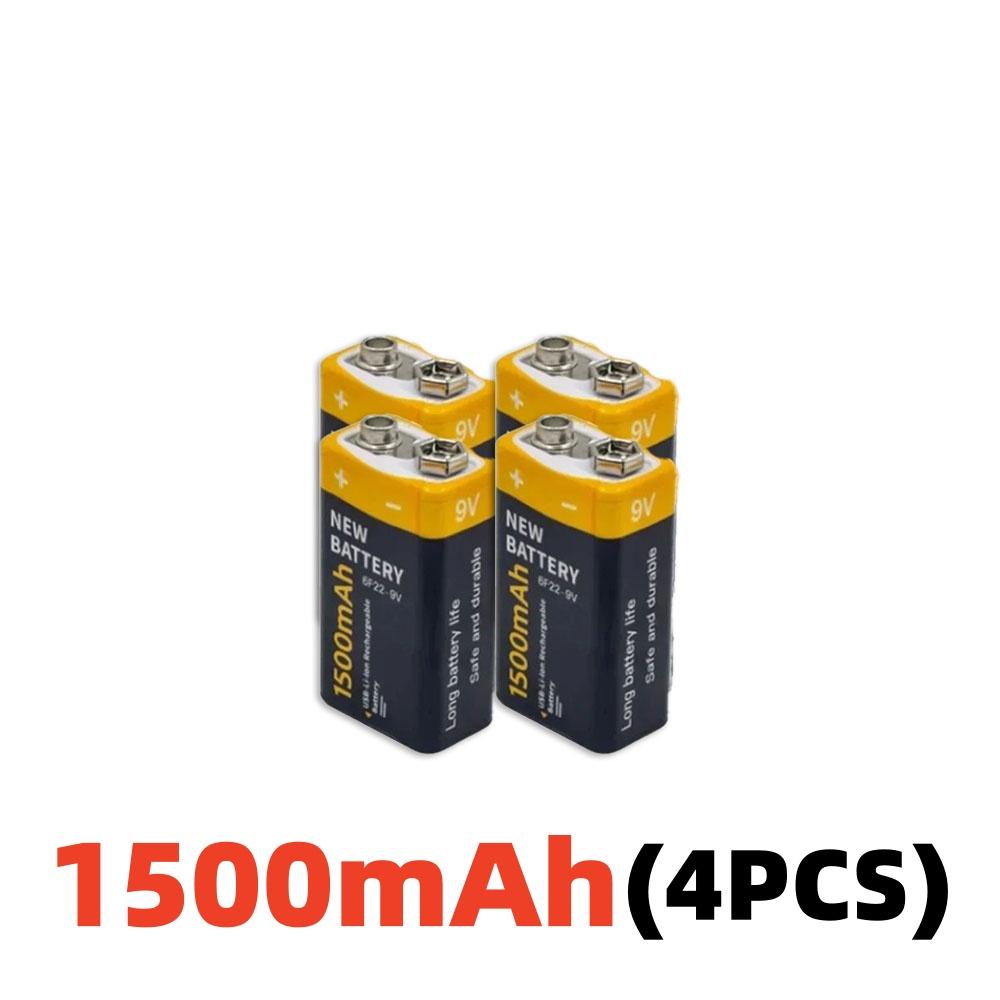 6F22 9V 1500mAh rechargeable lithium-ion battery USB 9V battery suitable for multimeter microphone toy remote control KTV