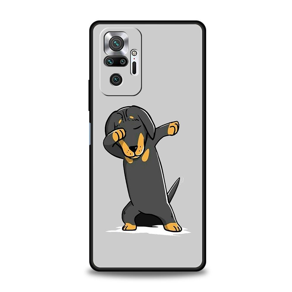 Чехол для телефона Такса Собака-сосиска Для Xiaomi Redmi Note 14 13 5G 10 11 12 Pro Plus 4G 14C 13C 12C 10C Черный