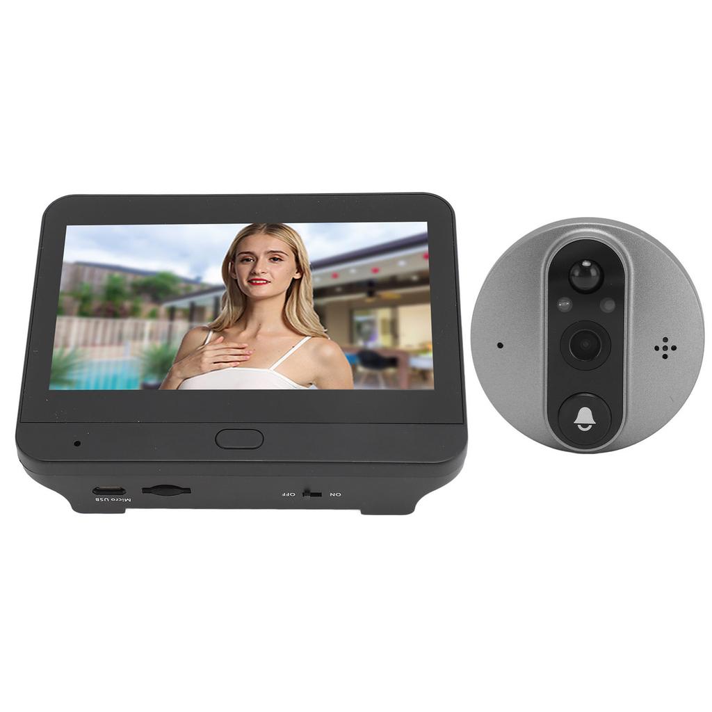 Digital Door Viewer Two Way Talk 1080P HD Wireless Video Peephole Doorbell Camera With 4.3in