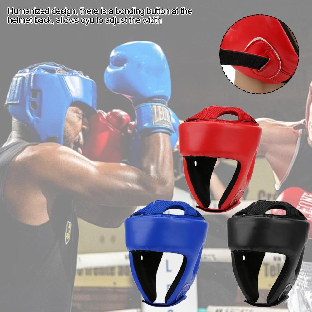 Шлем для кикбоксинга из искусственной кожи для взрослых, для мужчин и женщин, для каратэ, для кикбоксинга, для тренировок по бою, для защиты головы, для полного лица