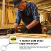 Retractable Tape Measure - Small Tape Measure | 3 Foot Mini Steel Portable Tape Measure, 1 Meter Mild Steel Tape Measure, Self-Locking Tape Measure, E