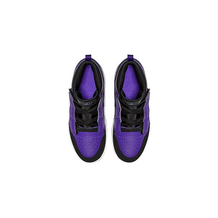 Jordan Air Jordan 1 Mid Alt Высокие Детские Баскетбольные Кроссовки Фиолетово-Черные Для Детей 3-7 Лет AR6351-051