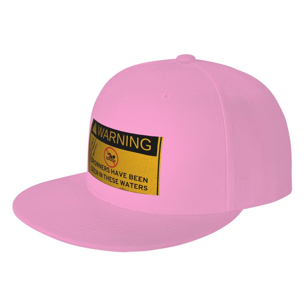 Fashion An Undead Glitch  Drowner Warning Sign Flat Brim Sun Hat  Japanese Minimalist Sports Visors