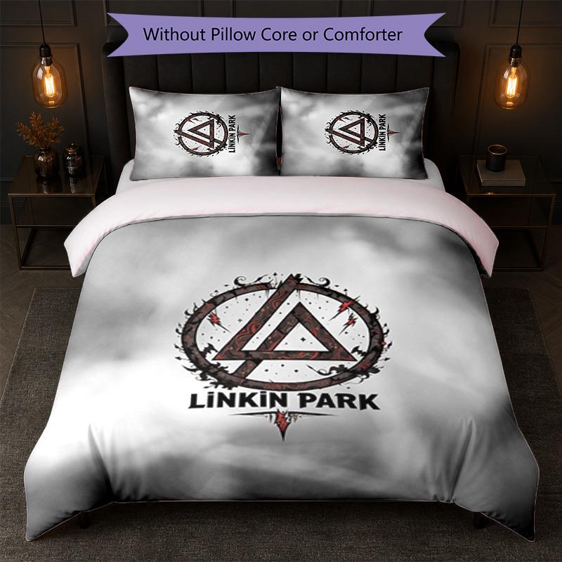 Linkin Park Print 3Pcs Bedding Set Duvet Cover With Two Pillowcases Soft Bed Linen For Household Bedroom