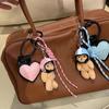 Милый шлем медведь кулон DIY личность автомобиль брелок украшение подвеска плетеная веревка подвеска мобильный телефон брелок сумка аксессуары