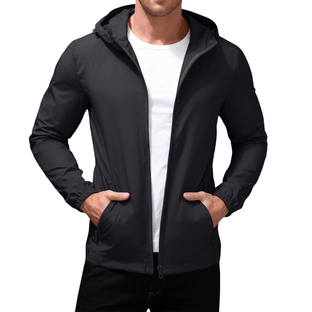 Men's Summer Light And Solid Color Outdoor Loose Large-sized Sun-protective Clothing, Windbreaker Jacket