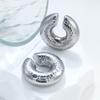 European and American high-end stainless steel hollow ear clips, retro style light luxury women's simple titanium steel earrings and earrings.