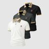 Men's 3Pack Polo Shirt Set,2Button Checkered Collar with Contrasting Colors, Moisture-Wicking Golf, Commute, and Casual Top
