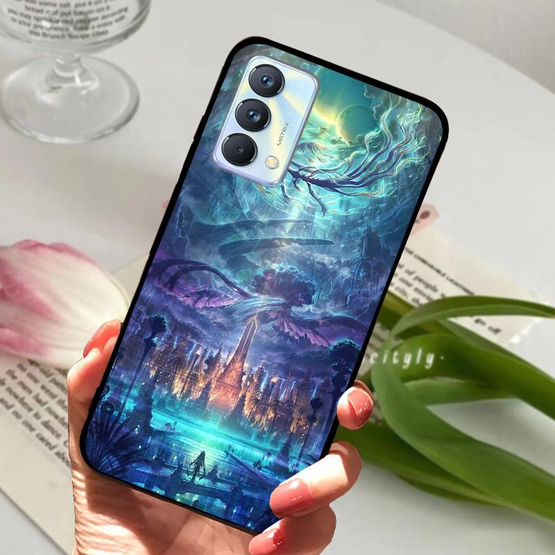 Для чехла Realme GT Master Case Edition Животные Мультфильмы Мягкий Силикон Funda для Телефона Realme GT Master Explorer Чехол Черный Coque